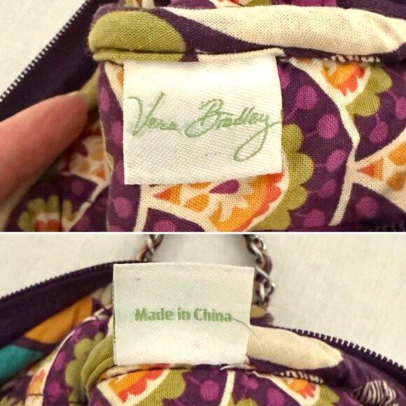Vera Bradley Small Crossbody Bag Retired Plum Crazy Pattern Multicolor Floral - Picture 4 of 10